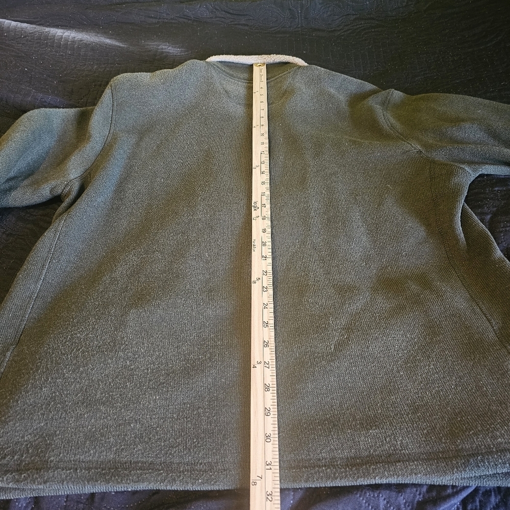 Timberland Knit Pullover‎ Sweater Green Fleece Collar Quarter Zip Men’s XL - Picture 7 of 8
